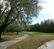 The par-4 sixth hole on the Saddlebrook Course is a short, tight dogleg left. 