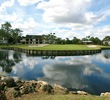 The par-4 ninth hole on the Saddlebrook Course plays 406 yards and requires an approach shot over water. 