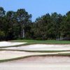 A view of green protected by bunkers at Old Memorial Golf Club