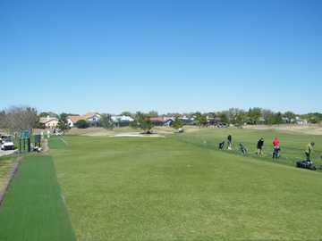 A view of the driving range tees at Summerfield Golf Club