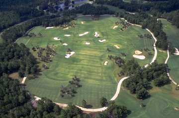 Aerial view of the practice park at Irons at World Woods Golf Club